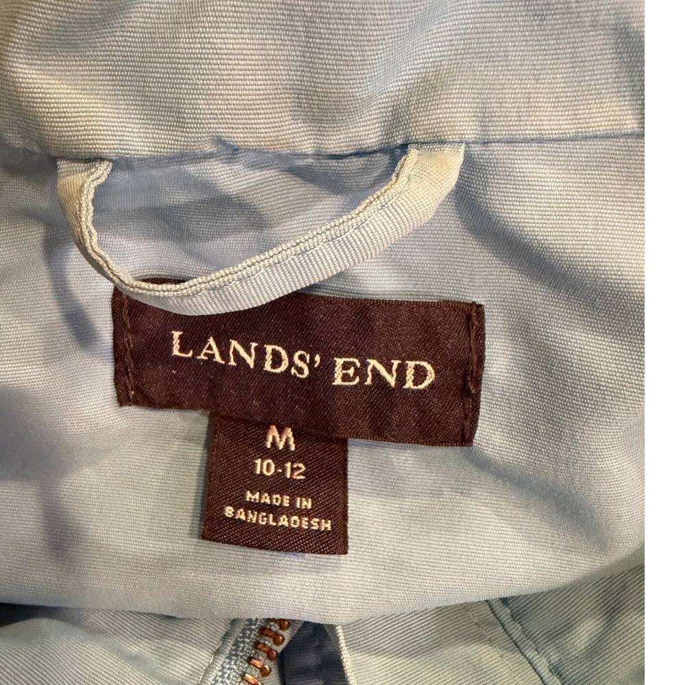 Lands‎ End Womens Hooded Windbreaker Jacket Blue Medium M 10-12 Coastal Utility - Picture 3 of 6